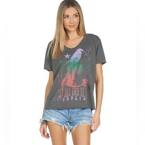 Lauren Moshi Janis Joplin Elara Crystal V-Neck Tee, size L